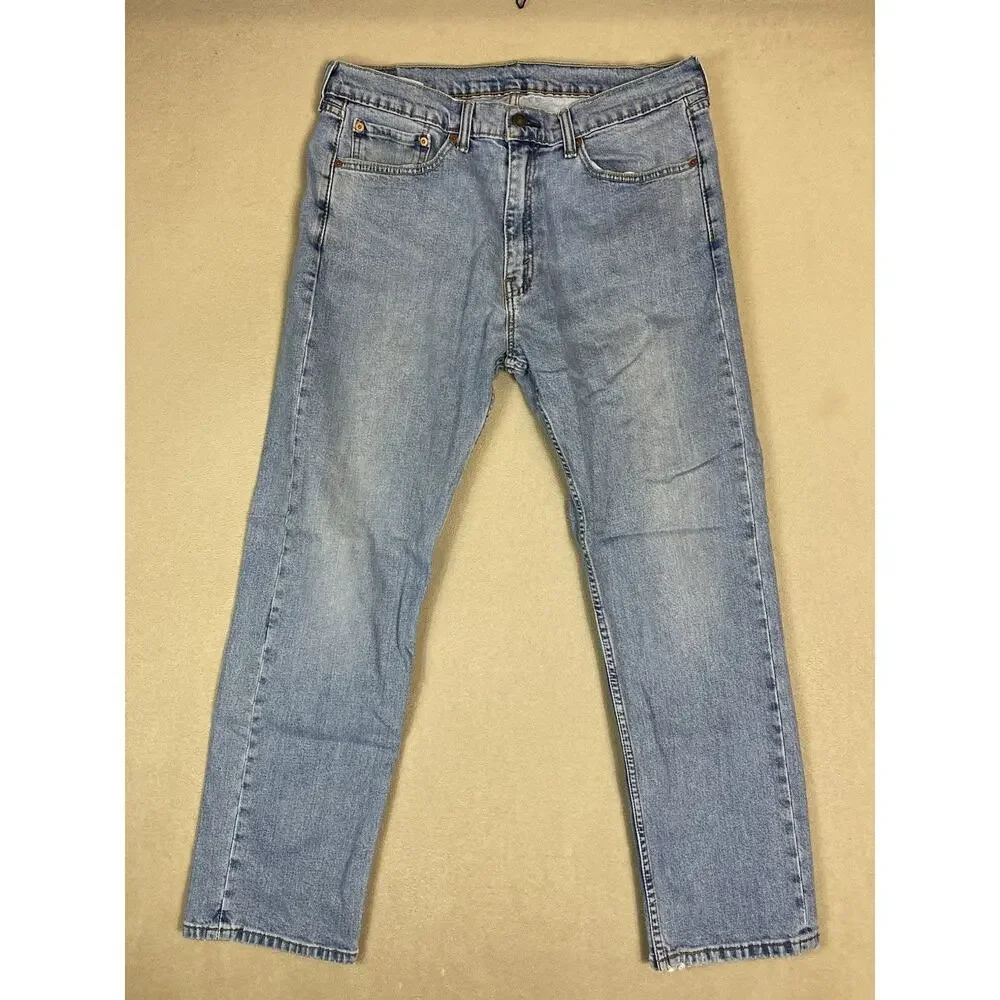 Levis 505 Jeans Mens 36x30 Blue Straight Leg Regular‎ Mid Rise Zip Fly Denim